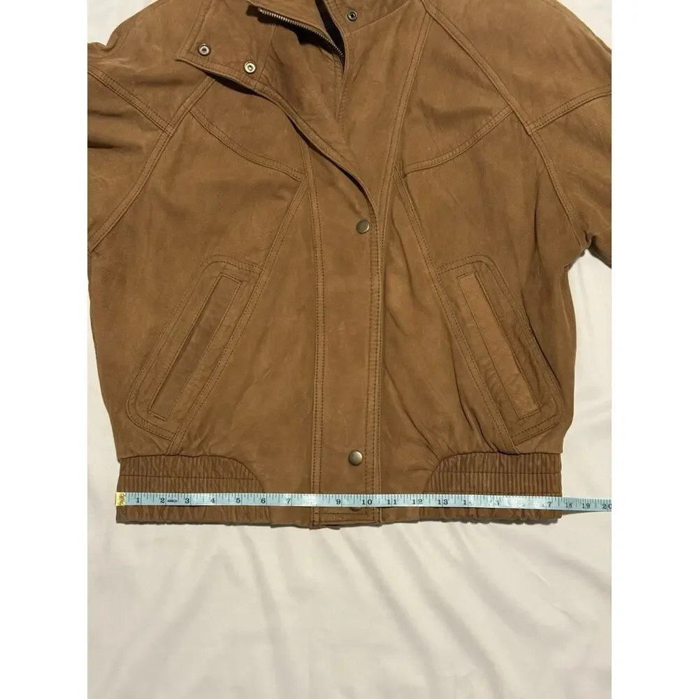 Wilson's Leather Adventure Bound Vintage 80s Bomber Jacket XS Brown Suede EUC - Picture 13 of 14